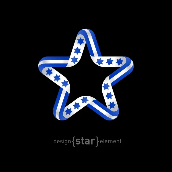 Étoile avec drapeau israélien — Image vectorielle