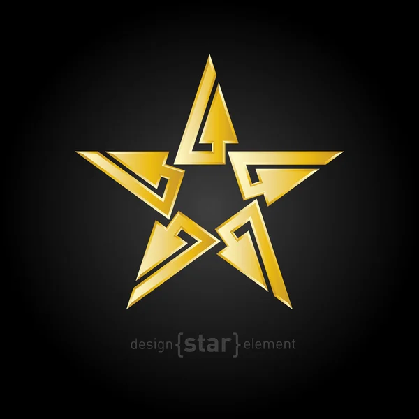 Oklarla soyut altın yıldız — Stok Vektör