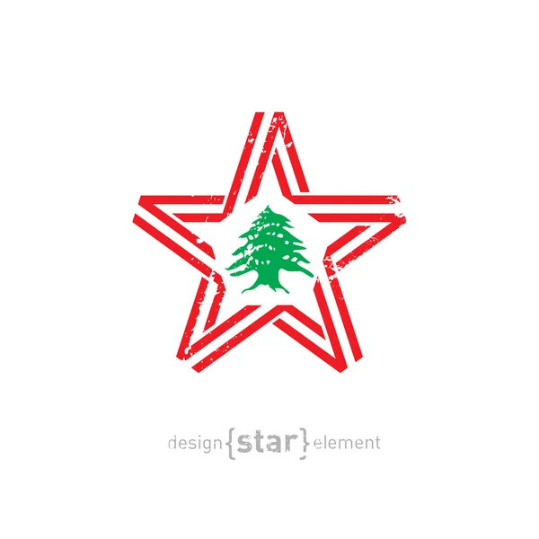 レバノンの国旗に星します。 — ストックベクタ