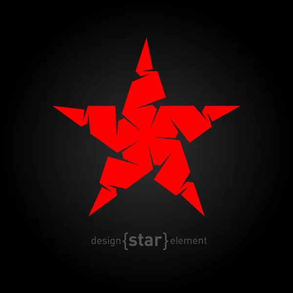 Origami red star — Stock Vector