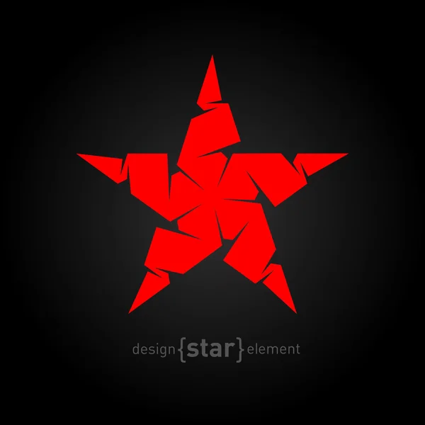 Origami estrella roja — Vector de stock