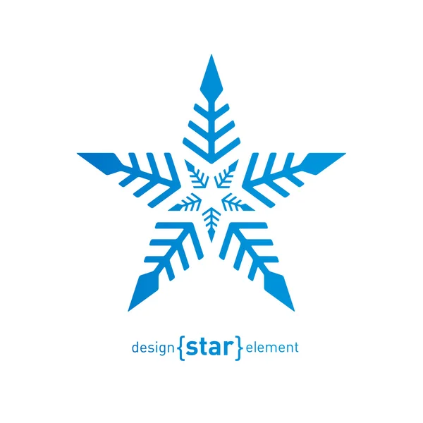 Blue star Snowflake — Wektor stockowy