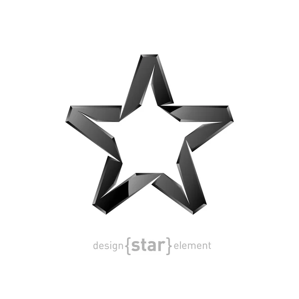 Origami estrella de negro — Vector de stock