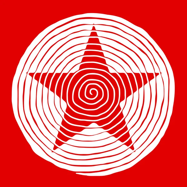 Estrela espiral vermelha — Vetor de Stock