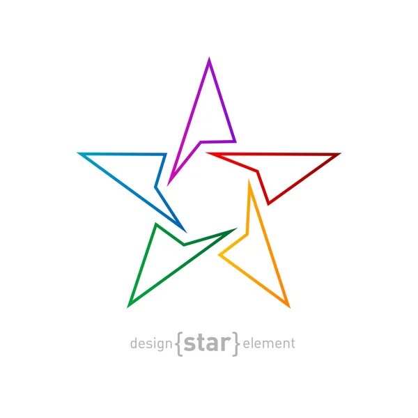 Astratto arcobaleno sottile stella — Vettoriale Stock