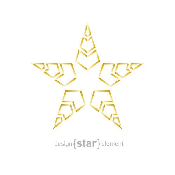 Golden star with arrows — Stock Vector