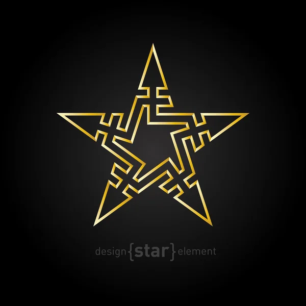 Altın soyut yıldız — Stok Vektör