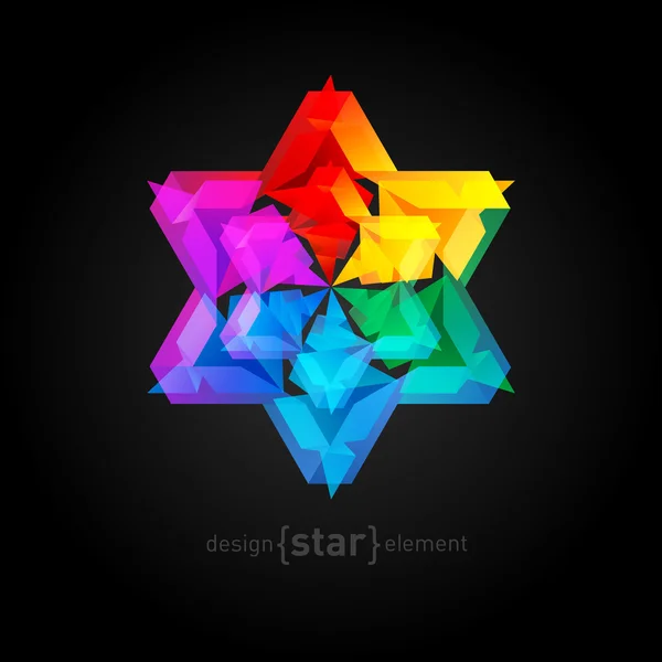Rainbow Origami hvězda — Stockový vektor