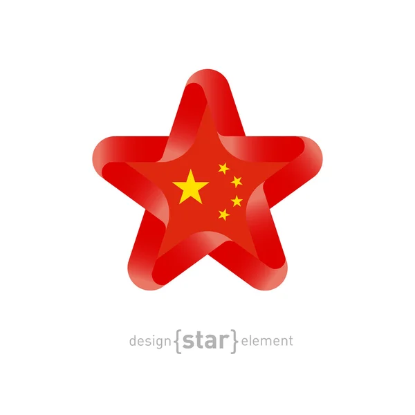 Star with China flag — Stock Vector