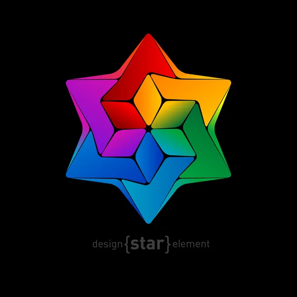 Rainbow star of David — Stockový vektor