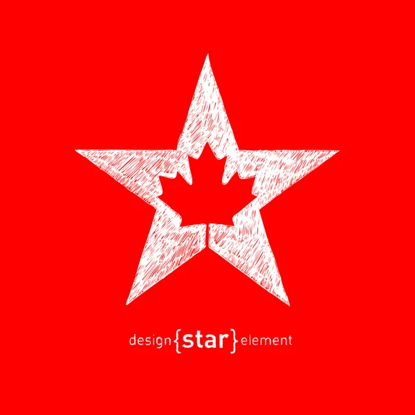 Hvězda s kanadský javorový list — Stockový vektor