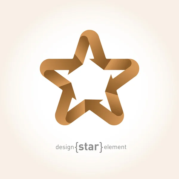 Estrella de Origami con flechas — Vector de stock