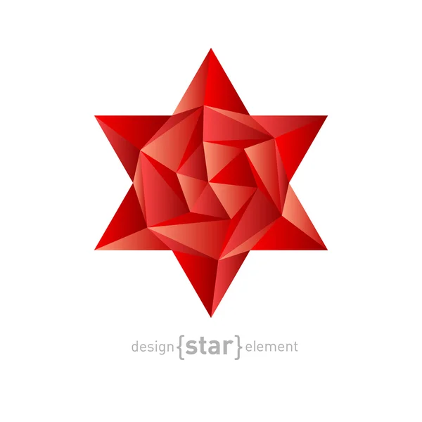 Estrella David roja abstracta — Vector de stock