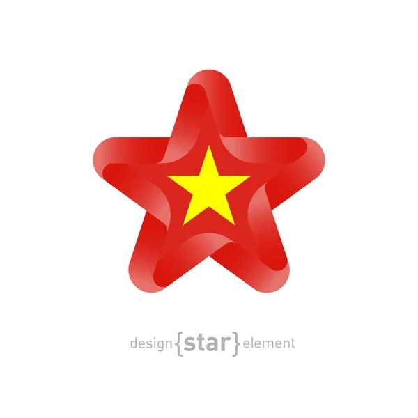 Star with Vietnam flag colors — Stock Vector