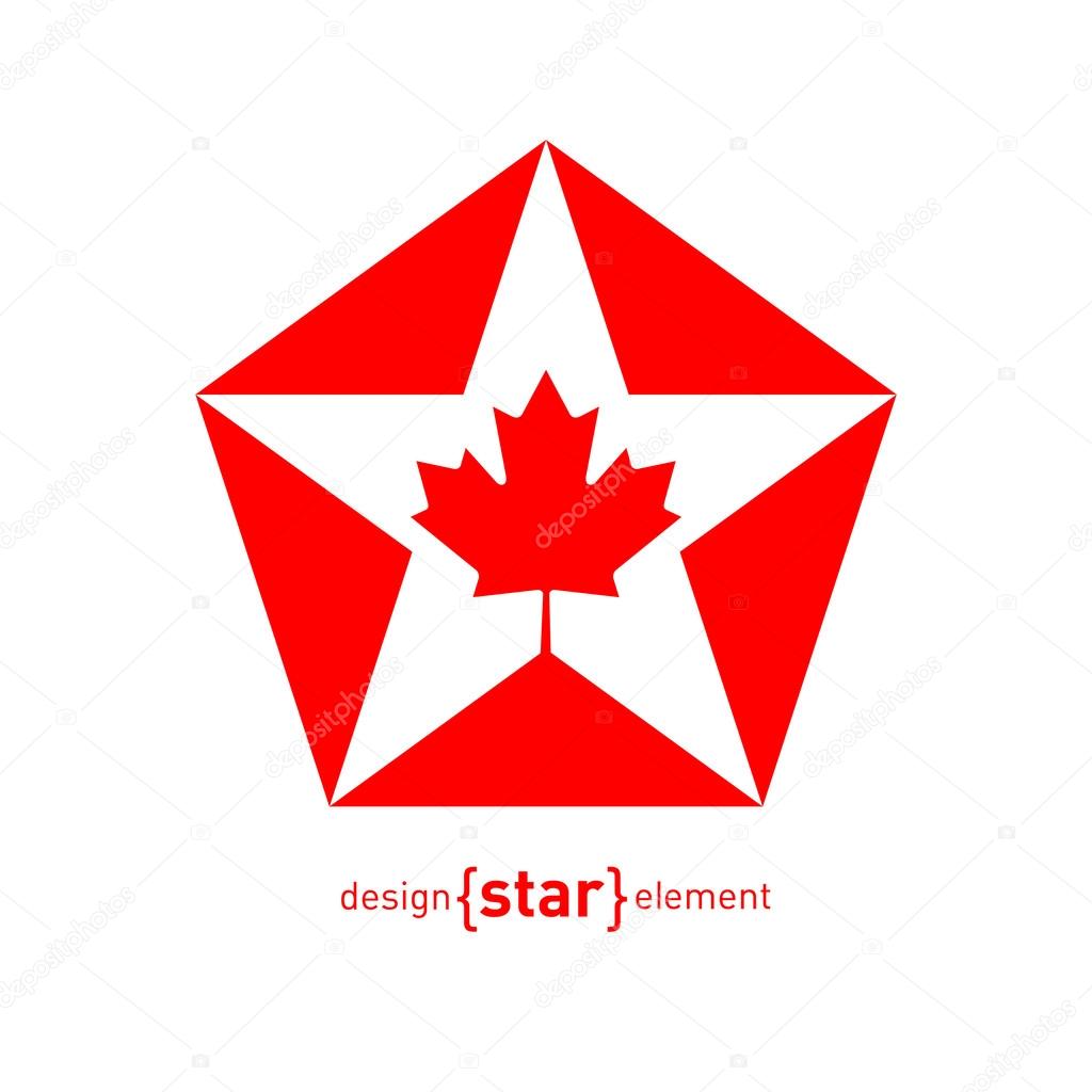 Star with Canadian maple Leaf
