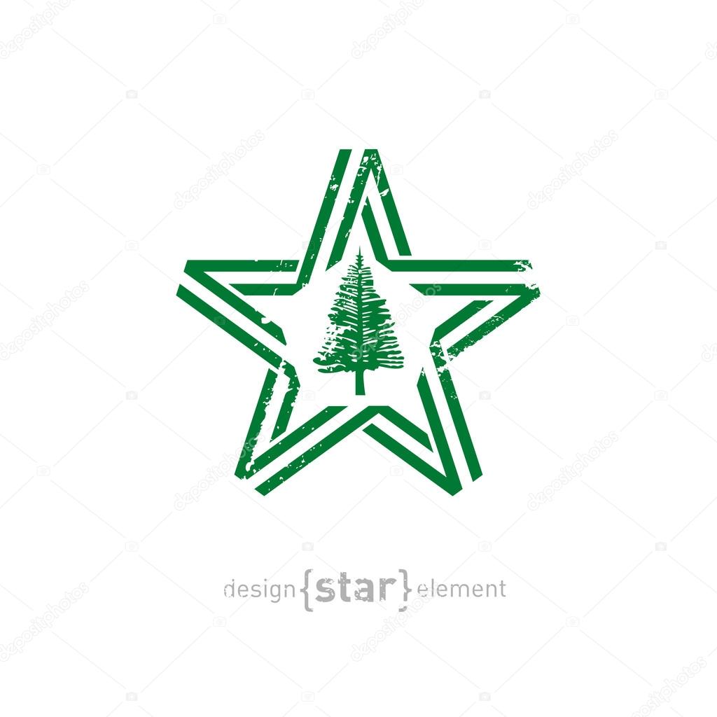 Star with Norfolk Island flag colors