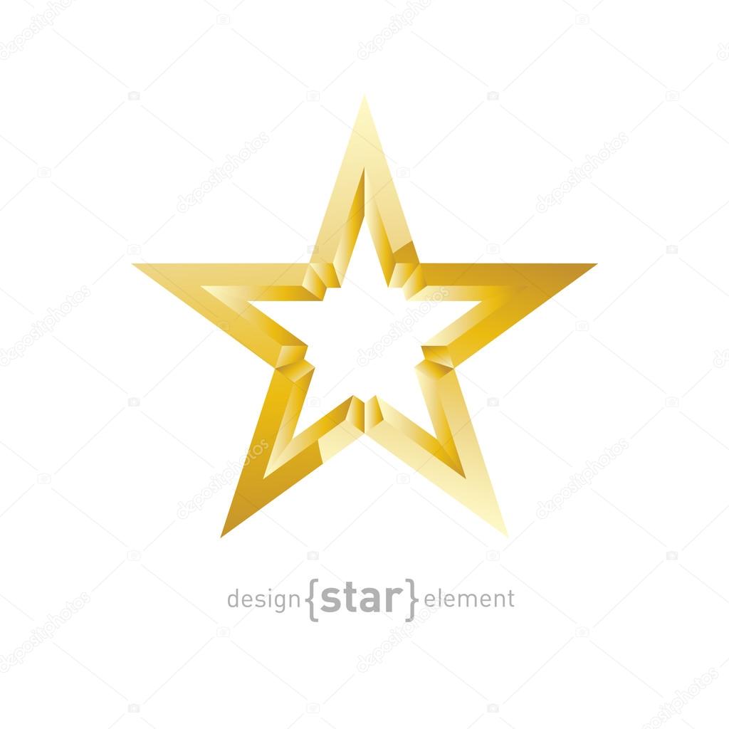 Gold Star Abstract vector design element. Company logo template.