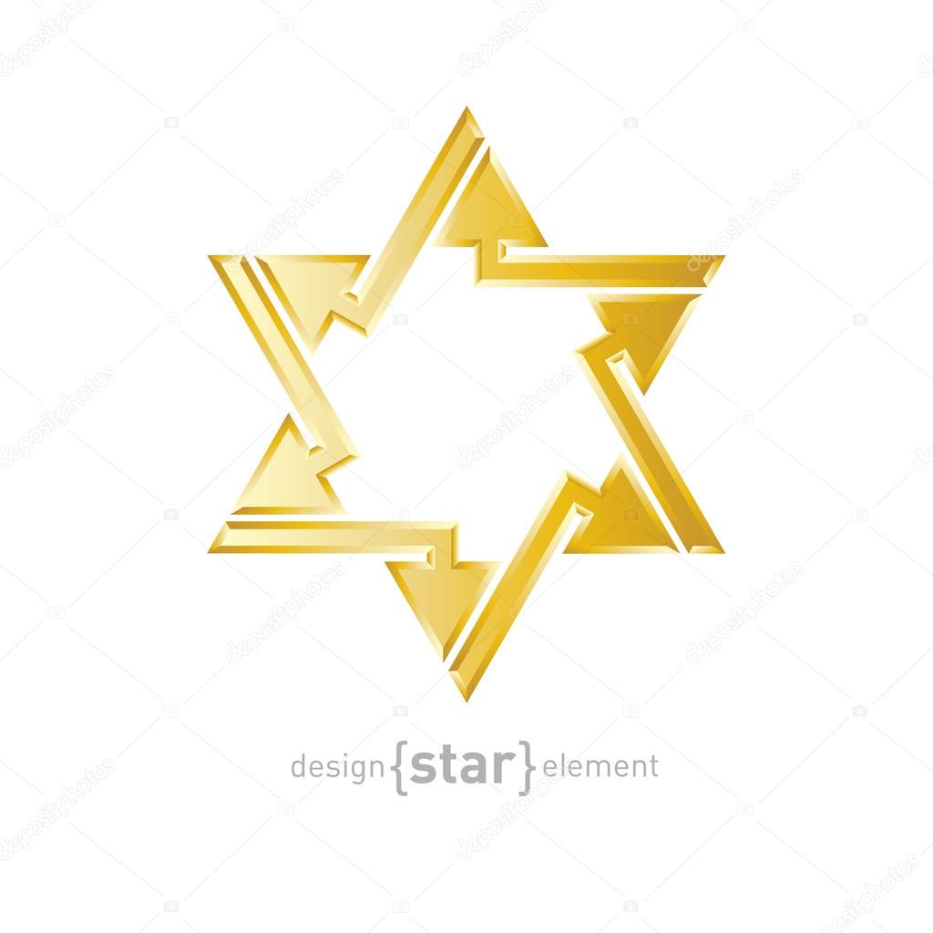 Golden star with arrows
