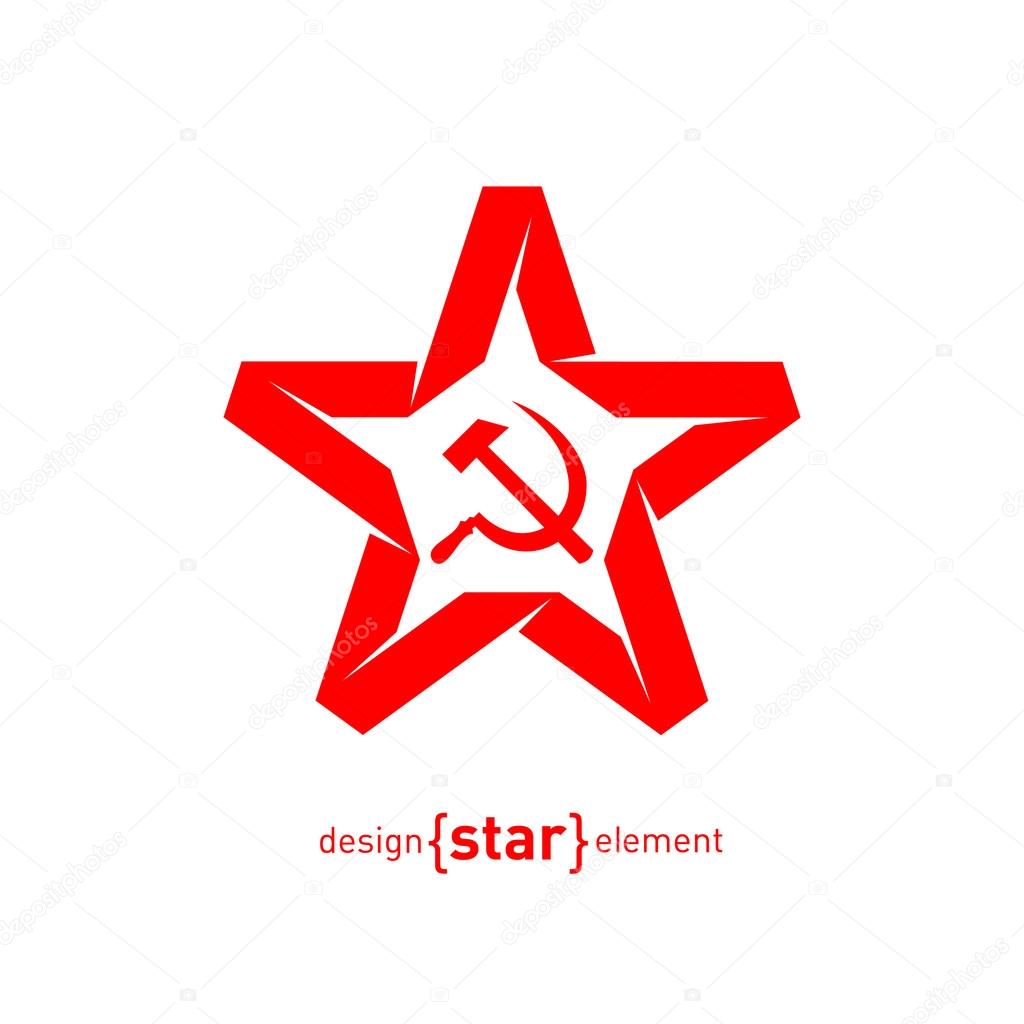 red star with socialist symbols