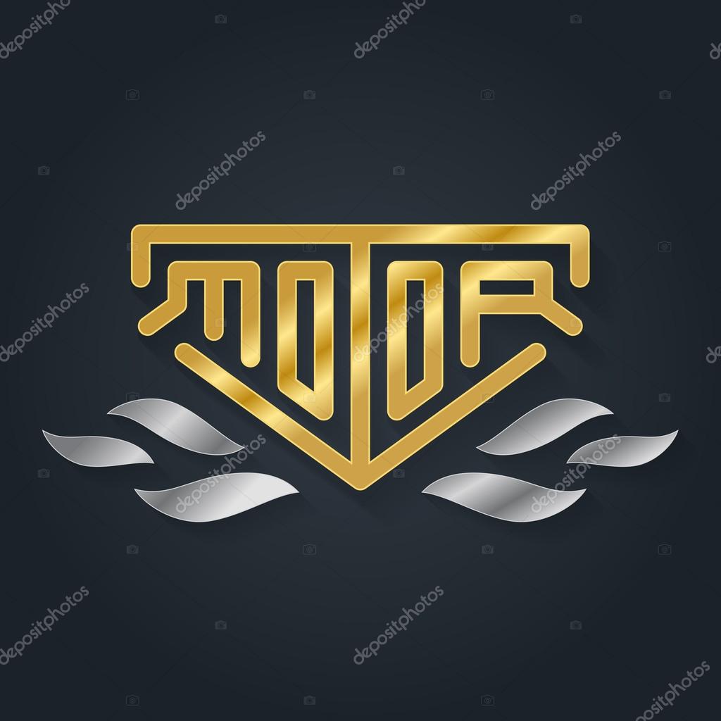 Vector metallic automotive, motorcycle badge with fire. Gold Signs or labels. Golden logo.