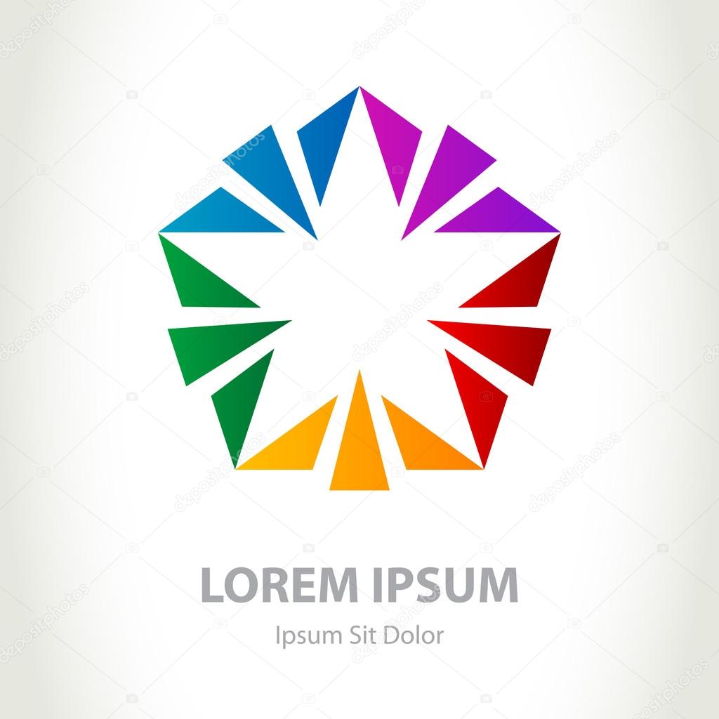 Abstract  Star logo. Abstract geometric symbol. Business vector icon. Star-shaped logotype template.