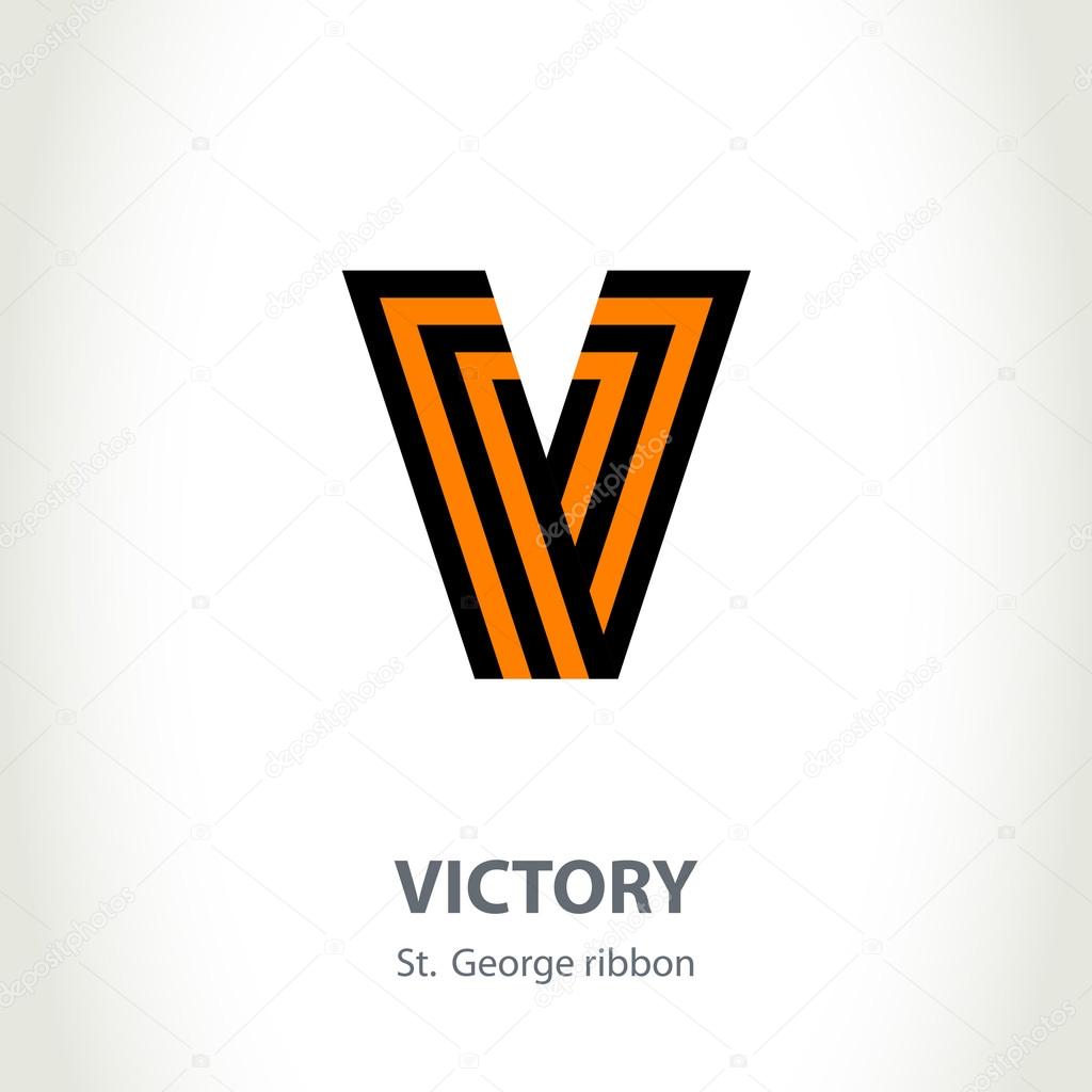 Vector symbol for Victory Day made of St. George ribbon.
