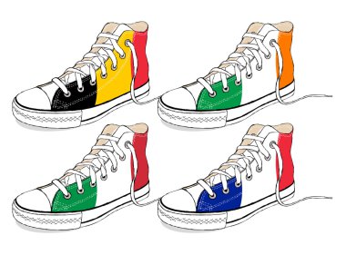 Modern kırmızı spor ayakkabı