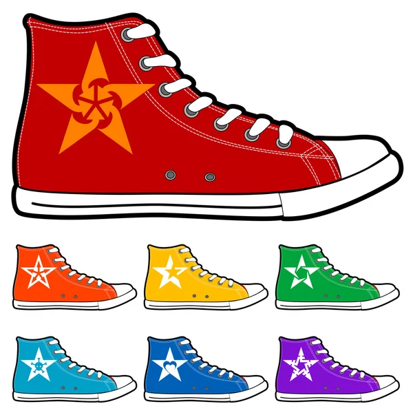 Zapatillas de color modernas — Vector de stock