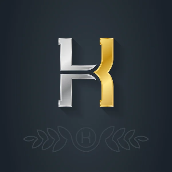 Letra H elemento monograma — Archivo Imágenes Vectoriales