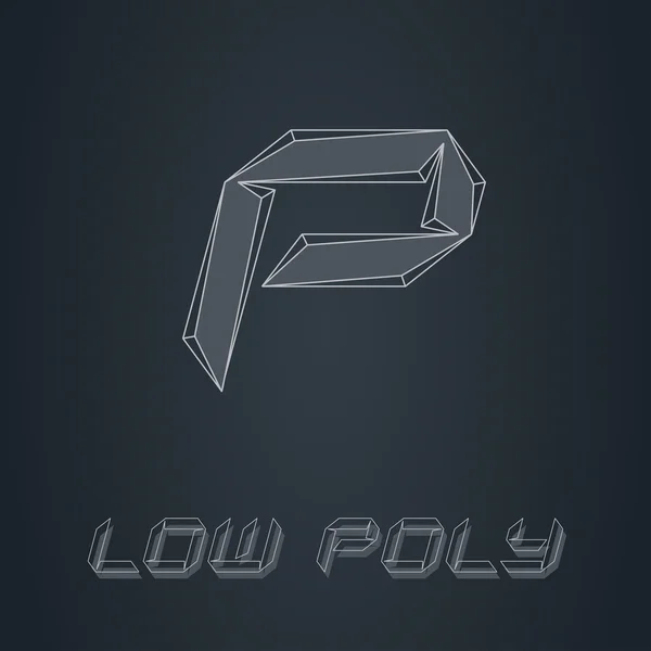 Laag poly Letter P — Stockvector