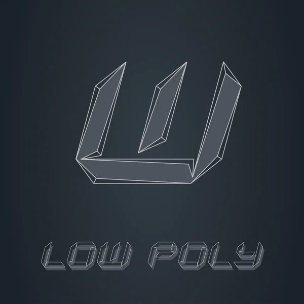 Faible poly lettre W . — Image vectorielle