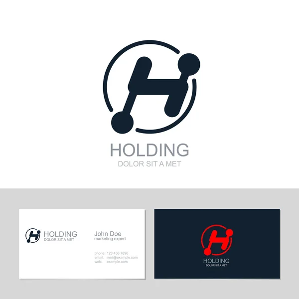 Logotipo corporativo H Carta — Vetor de Stock