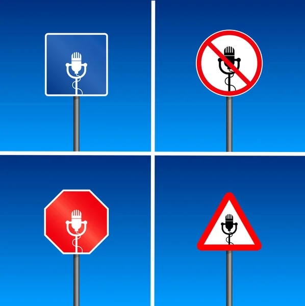 Közúti jelzéseket a mikrofon — Stock Vector