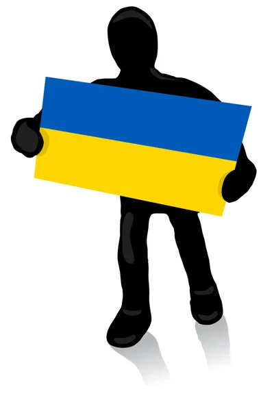 Man with Ukrainian flag — Stock Vector