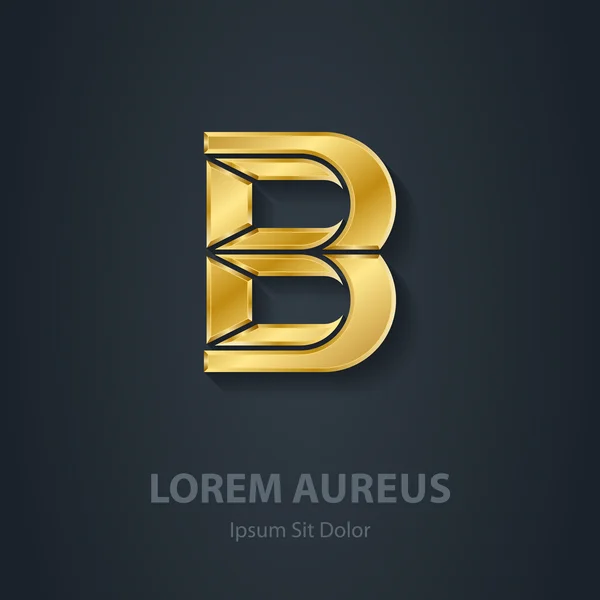 Gouden letter b — Stockvector