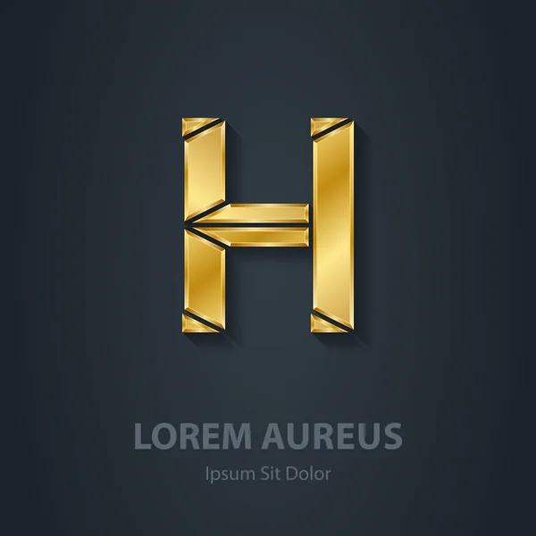 Altın harf h — Stok Vektör