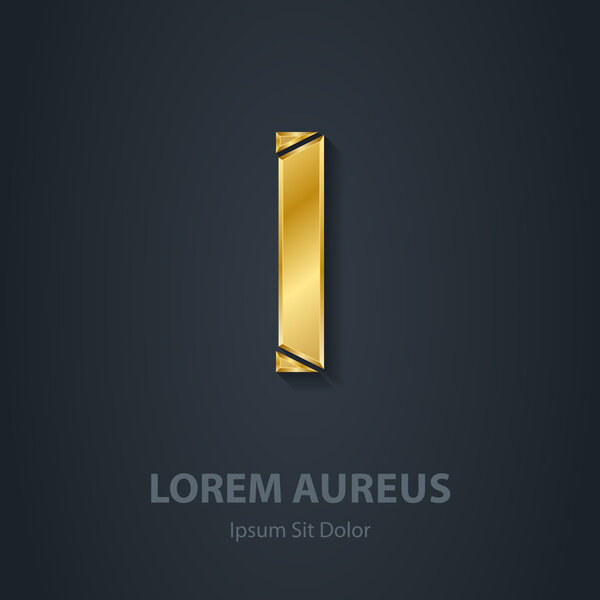 Золотая буква I
