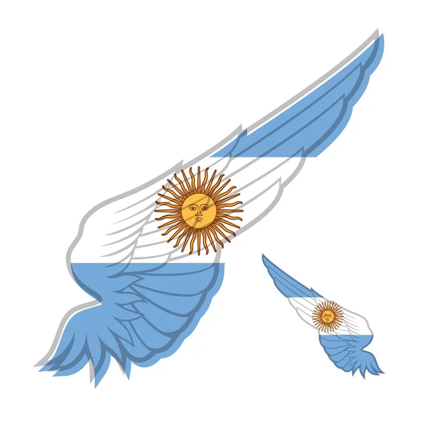 Bandeira da Argentina nas Asas —  Vetores de Stock