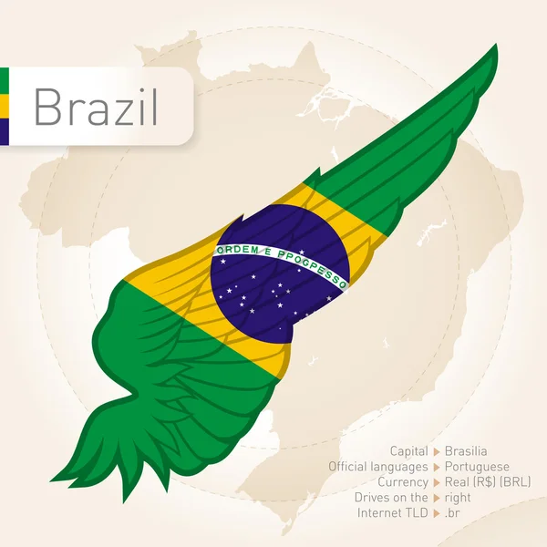 Brezilya infographics bayrak ile — Stok Vektör