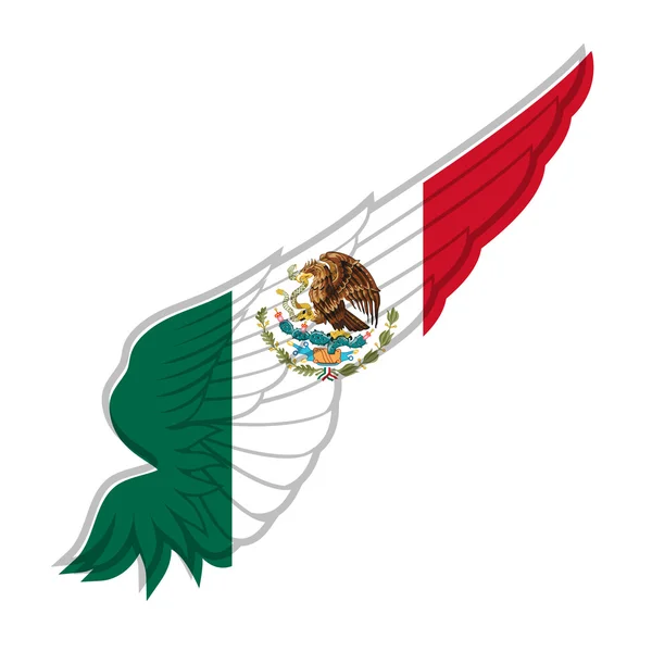 Wing with Mexico flag — Stock Vector