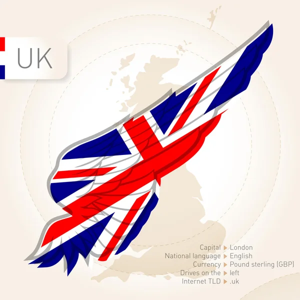 Verenigd Koninkrijk infographics met vlag — Stockvector