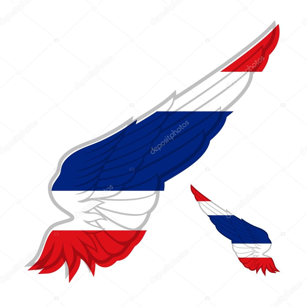 Bandera de Tailandia Alas vector, gráfico vectorial © thebackground