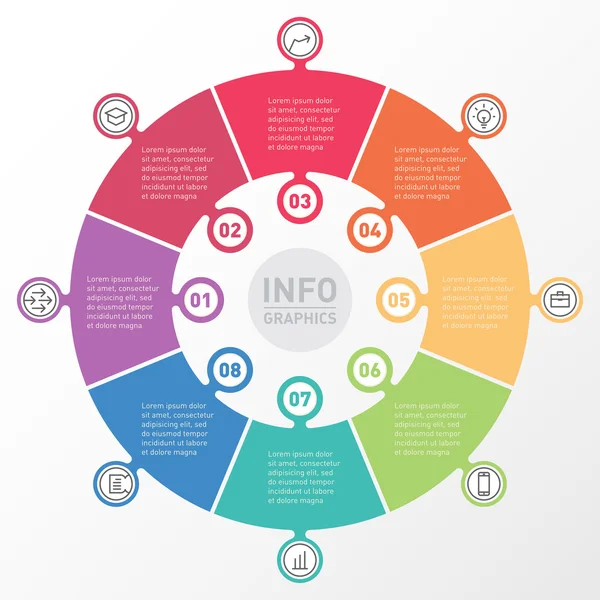 Инфографика круга с иконками — стоковый вектор
