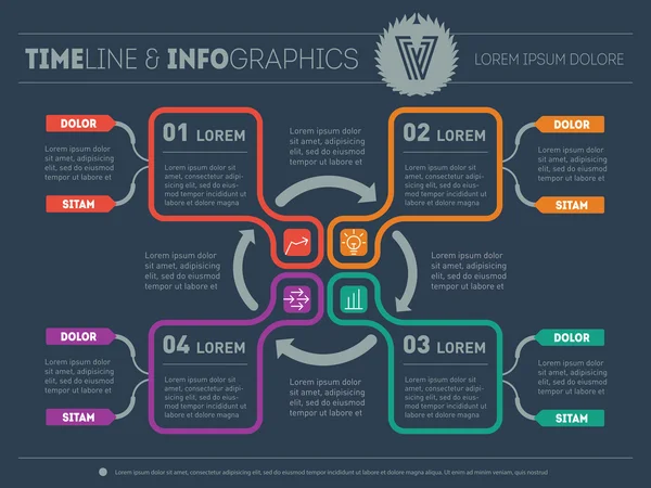 Kreativ idé. Infographic webbmall — Stock vektor