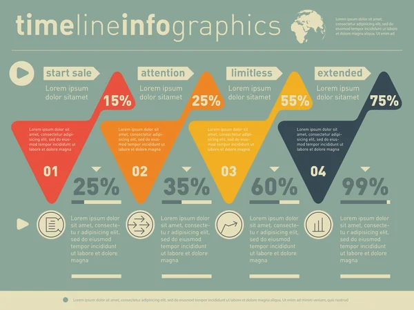 Vendas, publicidade, infográficos de compras —  Vetores de Stock