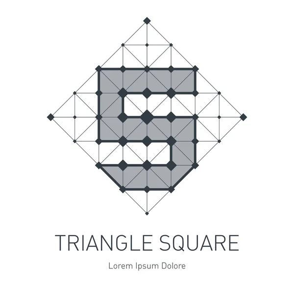 Litera S kwadratów i trójkątów — Wektor stockowy