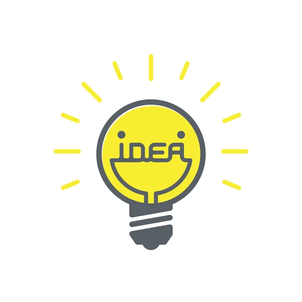 Kreativní nápad s žárovka — Stockový vektor