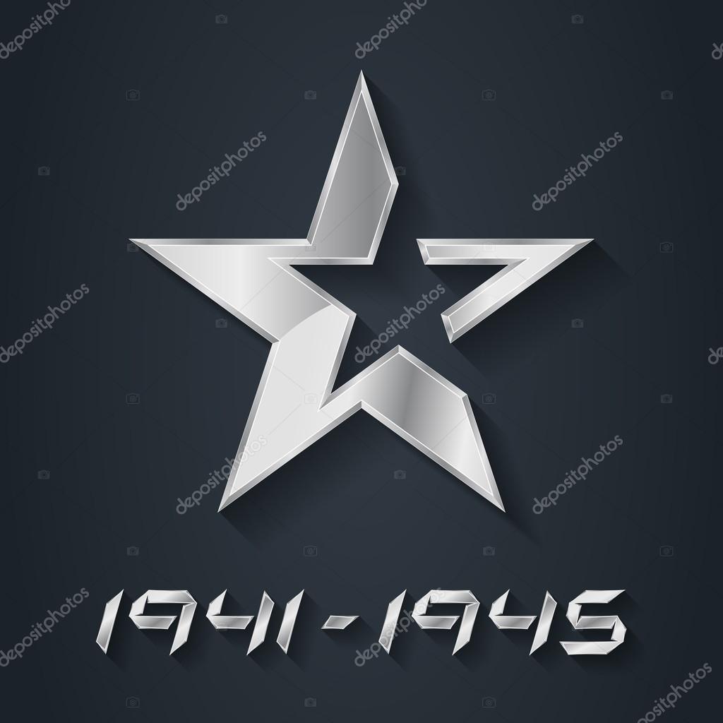Vector silver Star for Victory Day and the years of the great Patriotic war.