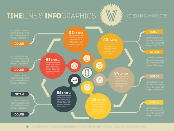 Concept d'entreprise avec six options — Image vectorielle