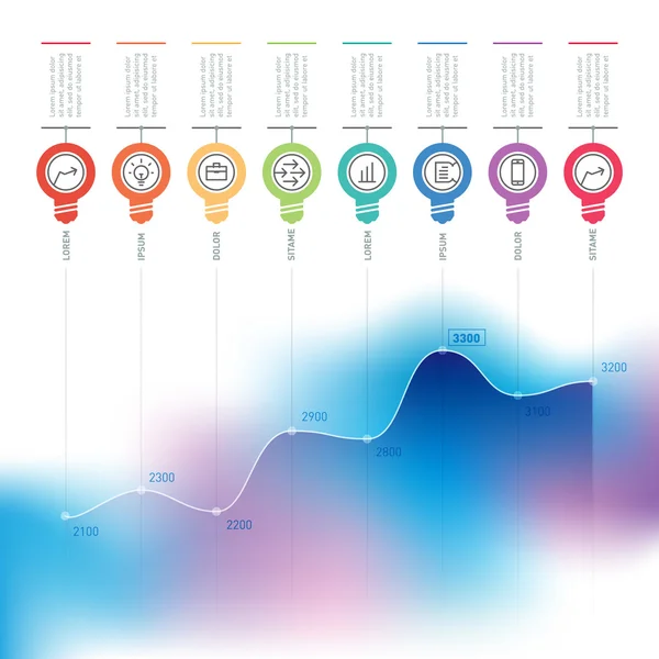 Grafico delle imprese grafico dell'aumento — Vettoriale Stock